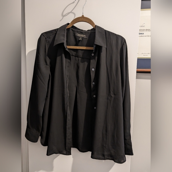 Banana Republic Petite Classic Shirt Dillon Fit Black - Picture 2 of 4